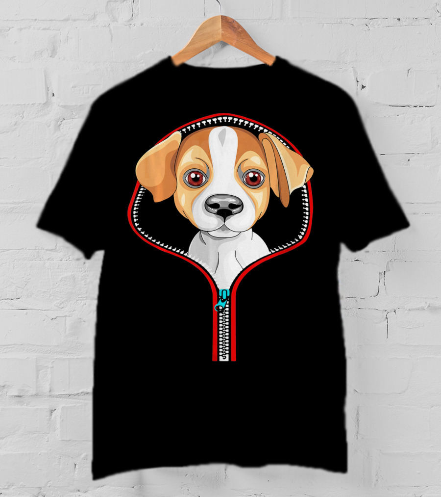 Funny Jack Russell Puppy In Zipper T-Shirt