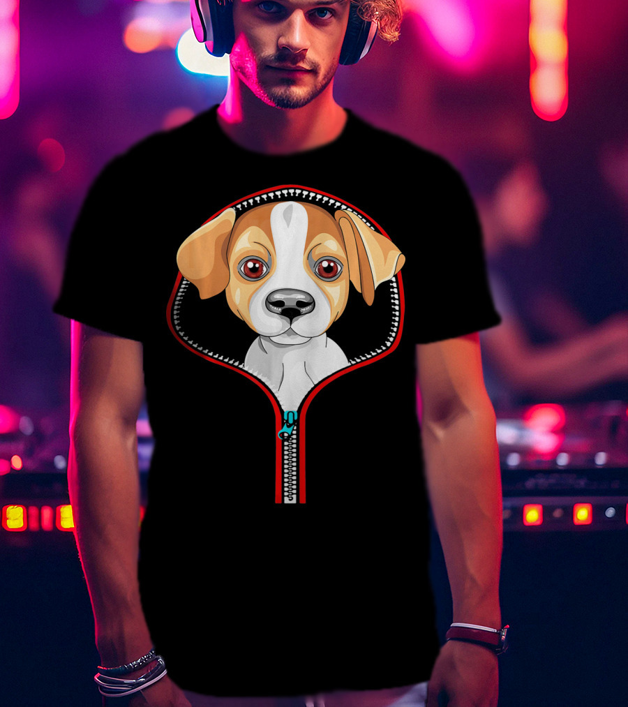 Funny Jack Russell Puppy In Zipper T-Shirt