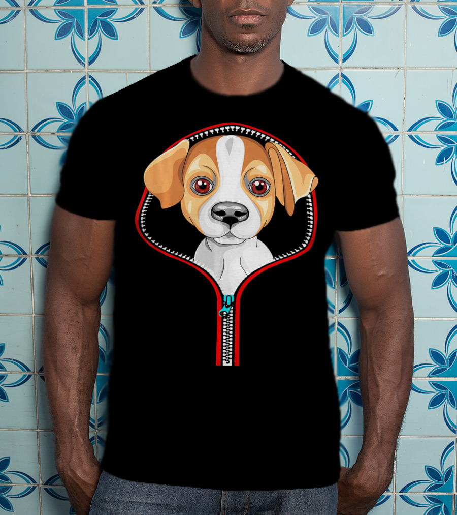 Funny Jack Russell Puppy In Zipper T-Shirt