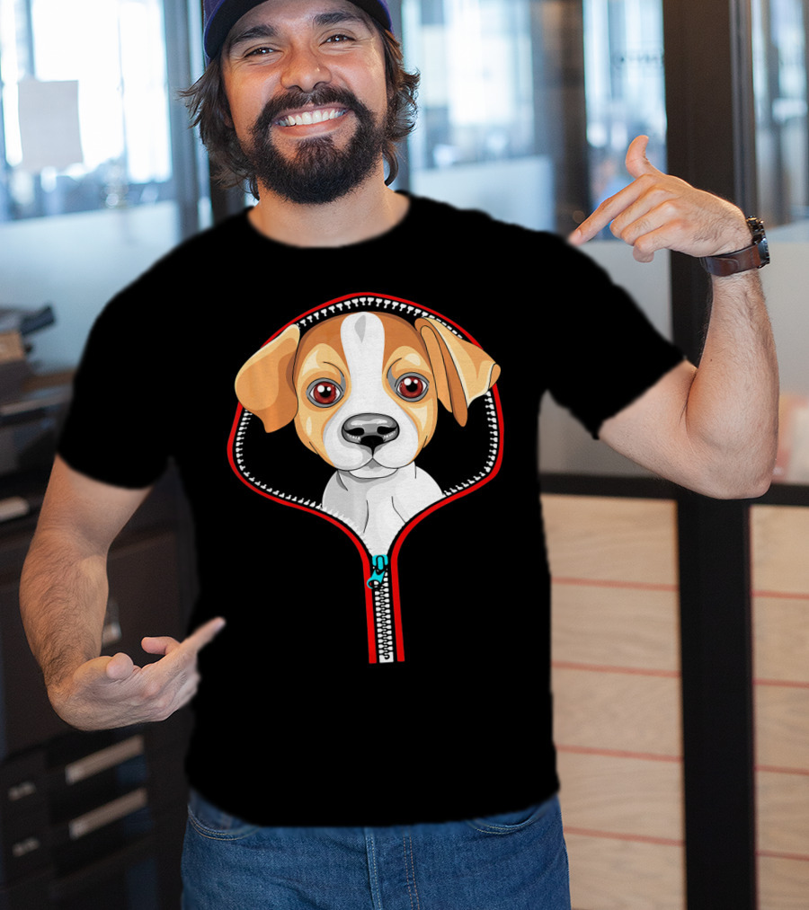 Funny Jack Russell Puppy In Zipper T-Shirt