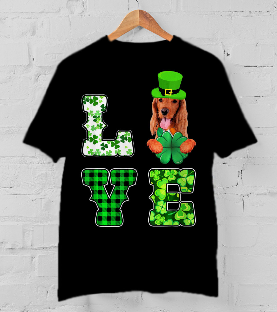 LOVE Funny St Patricks Day Cocker Spaniel Lover T-Shirt