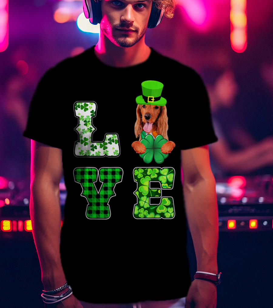 LOVE Funny St Patricks Day Cocker Spaniel Lover T-Shirt