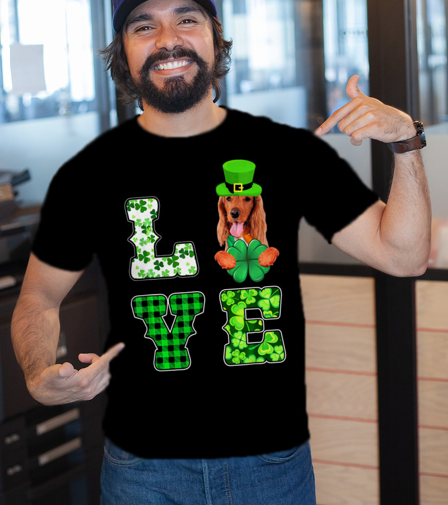 LOVE Funny St Patricks Day Cocker Spaniel Lover T-Shirt