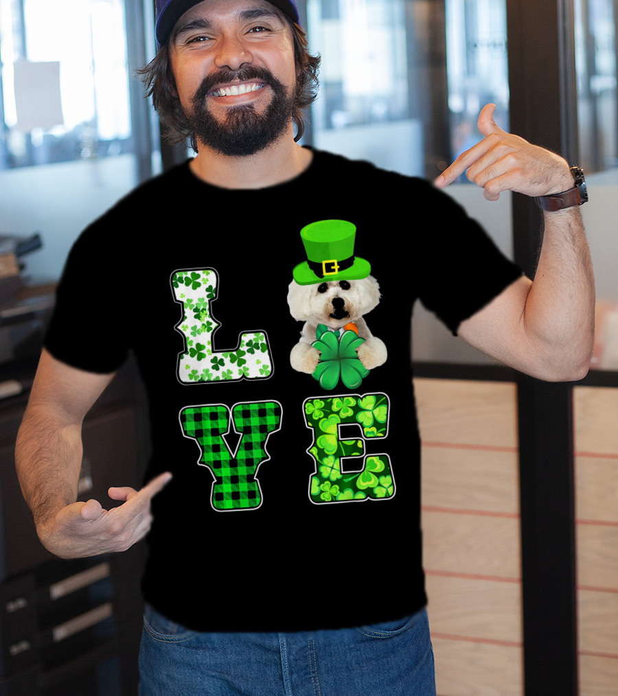 Funny St Patricks Day Maltese Love Shamrock Clovers T-Shirt