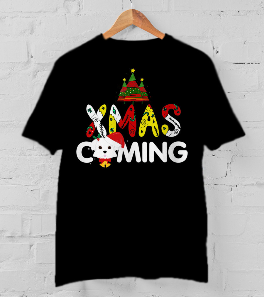 Xmas Coming Funny For Maltese T-Shirt