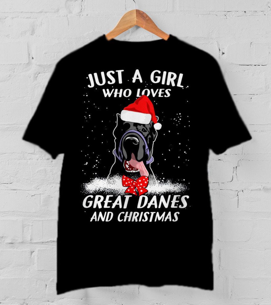 Just A Girl Who Loves Great Danes And Christmas T-Shirt