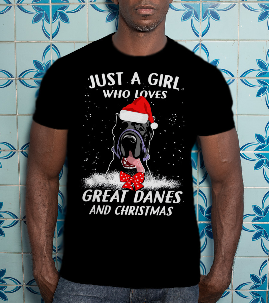 Just A Girl Who Loves Great Danes And Christmas T-Shirt