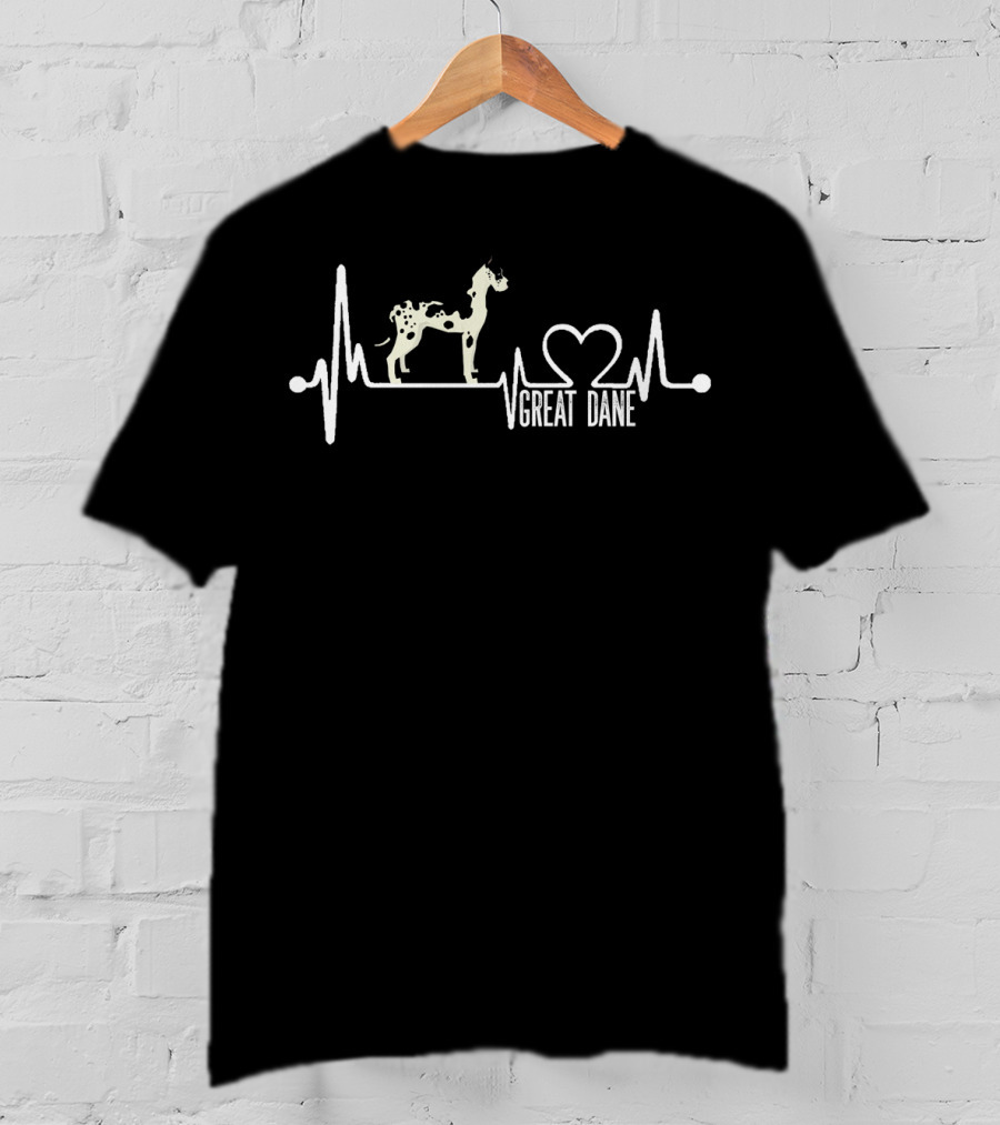 Great Dane Heartbeat Love T-Shirt