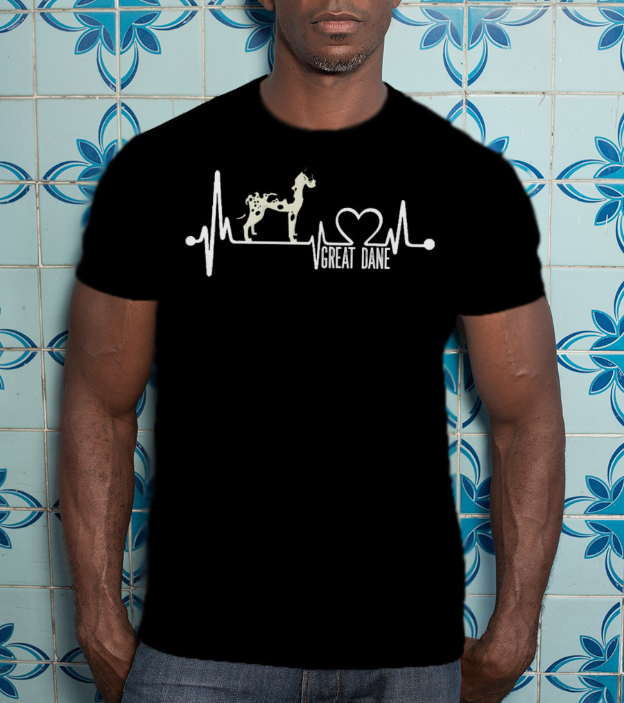 Great Dane Heartbeat Love T-Shirt