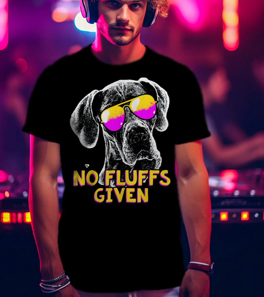 No Fluffs Given Great Dane Sunglasses T-Shirt