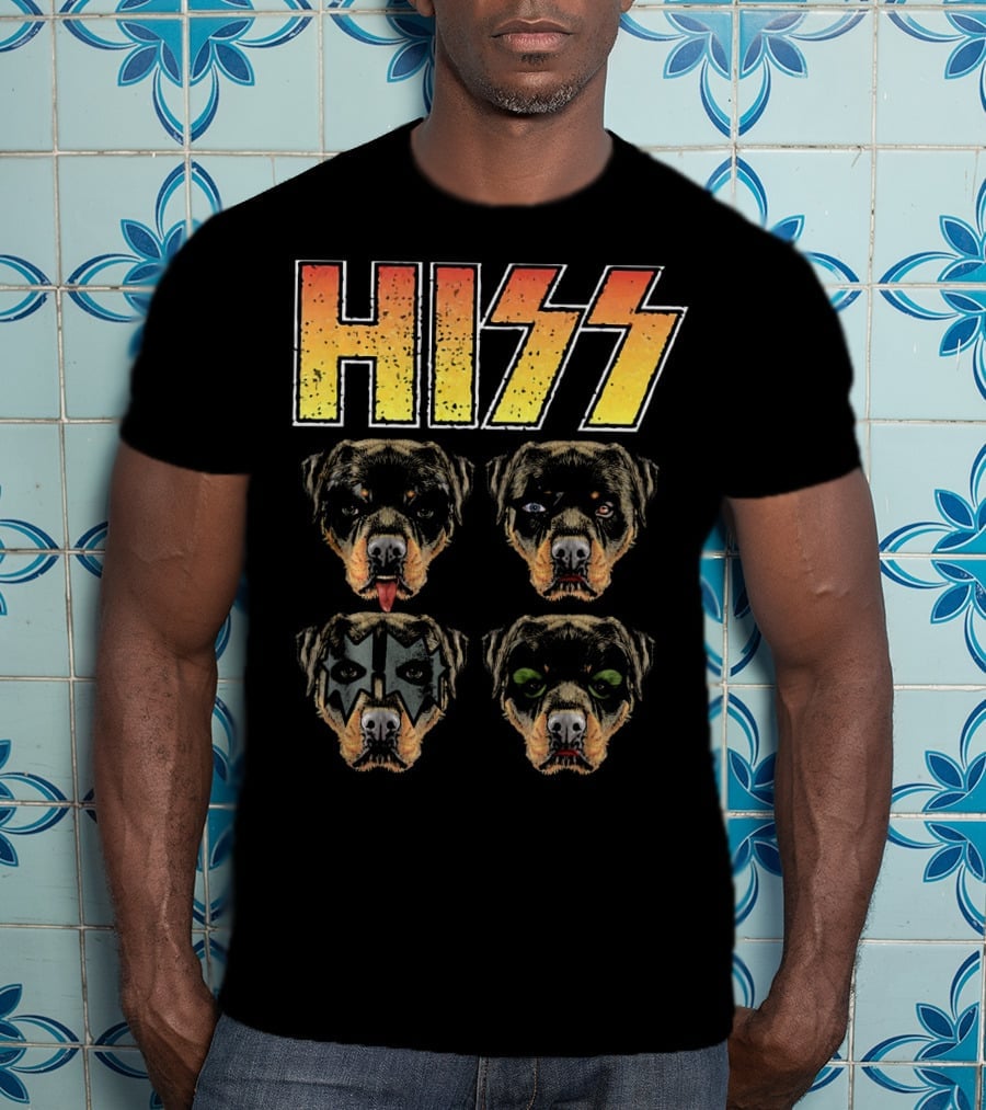 Hiss Rottweiler Rott Rottie Rockin' Faces T-Shirt