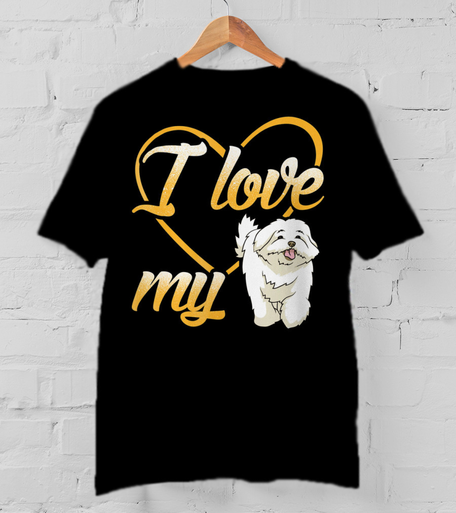 I Love My Maltese Dog Heart T-Shirt