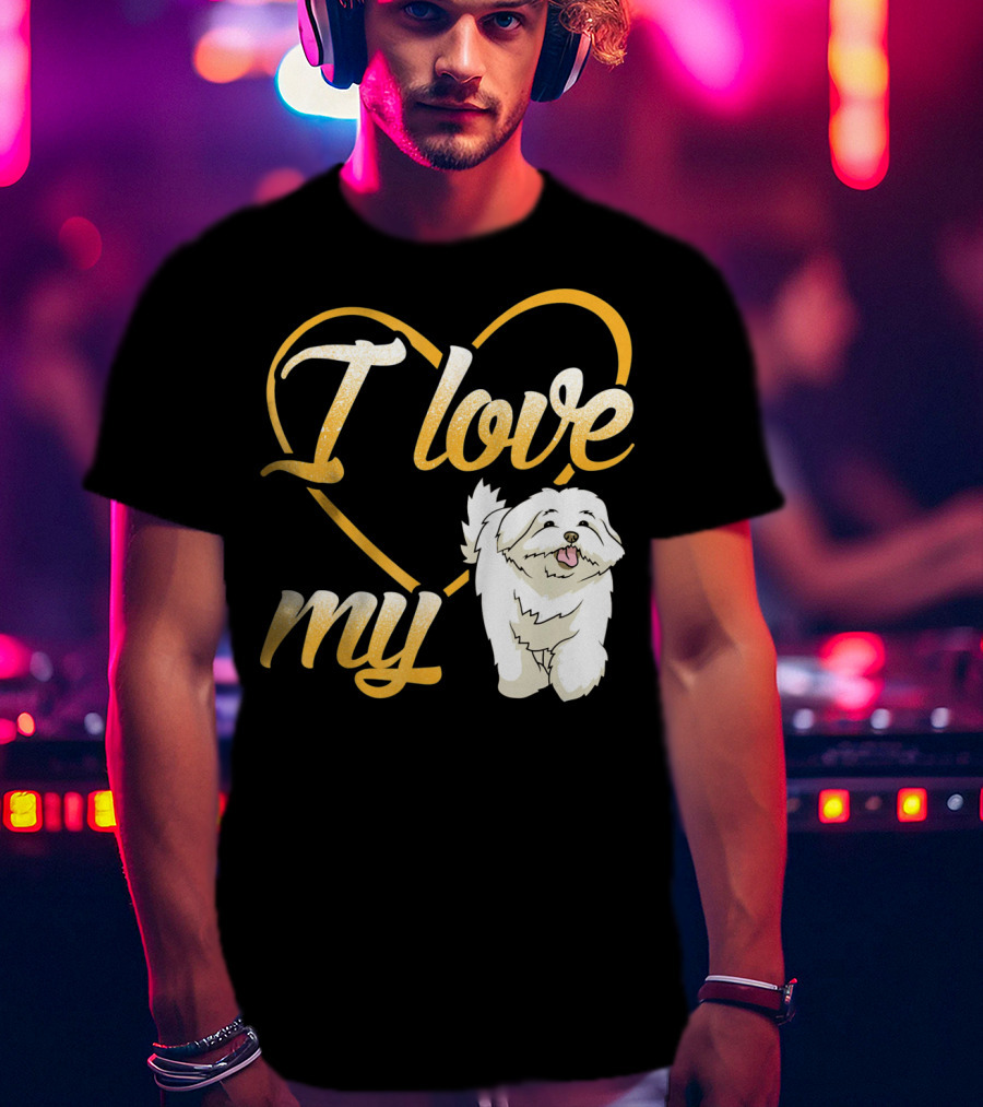 I Love My Maltese Dog Heart T-Shirt