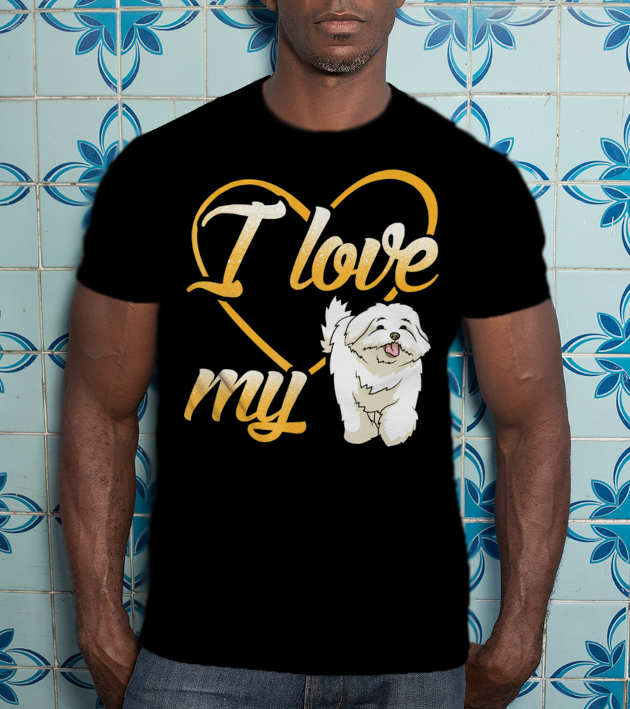 I Love My Maltese Dog Heart T-Shirt