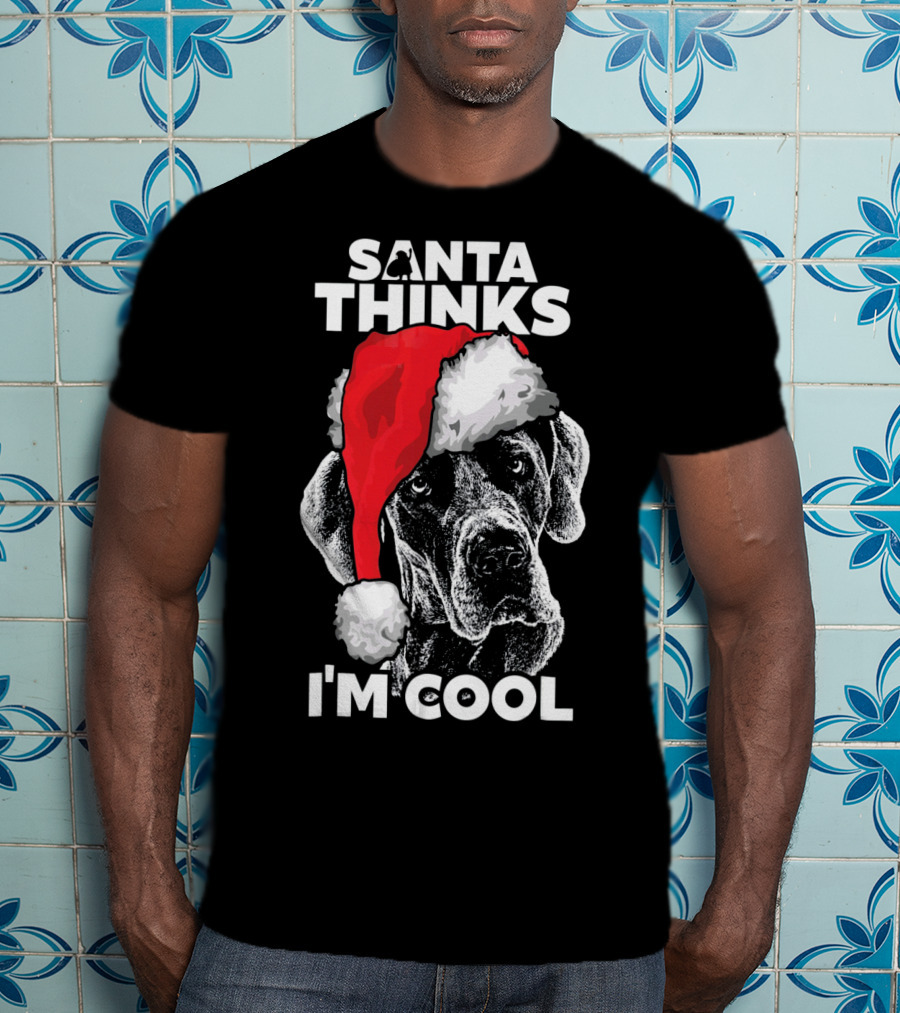 Santa Thinks I'm Cool Great Dane T-Shirt