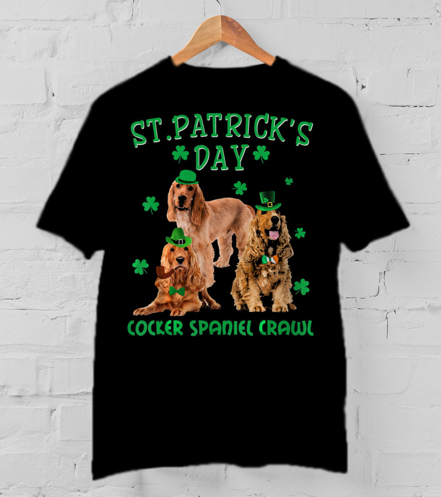 St. Patrick's Day Cocker Spaniel Crawl T-Shirt