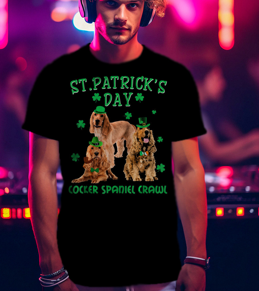 St. Patrick's Day Cocker Spaniel Crawl T-Shirt