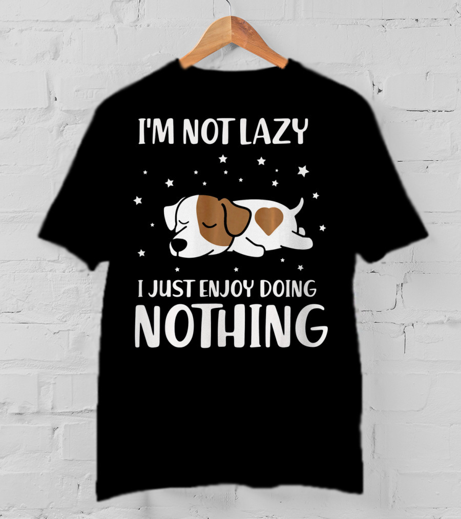 I'm Not Lazy I Just Enjoy Doing Nothing Sleeping Jack Russell Dog T-Shirt
