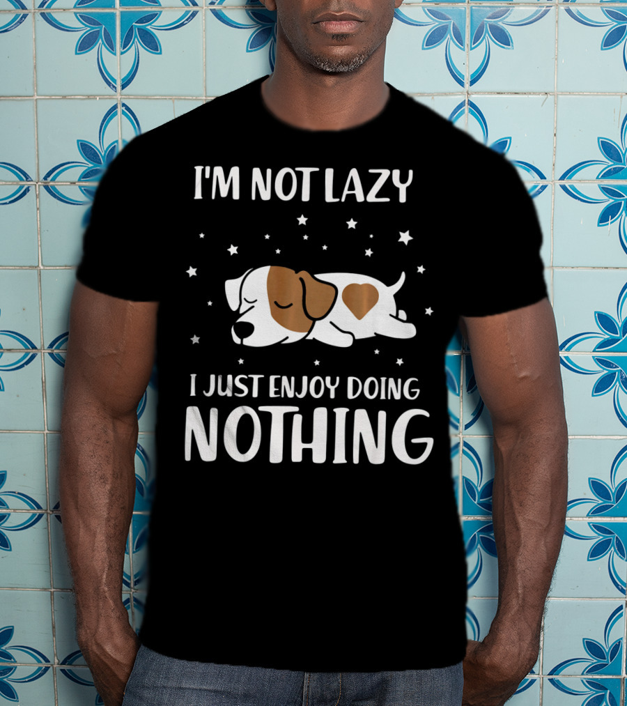 I'm Not Lazy I Just Enjoy Doing Nothing Sleeping Jack Russell Dog T-Shirt