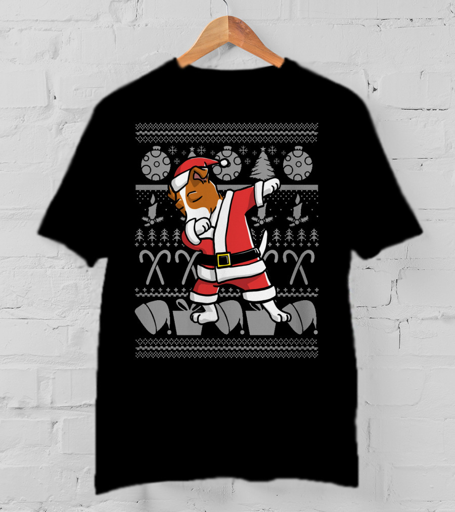 Jack Russell Terrier Dabbing Santa Dog Christmas T-Shirt