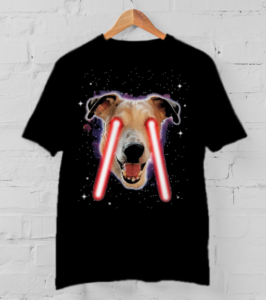 Jack Russell Terrier Laser Eyes Space Dog Astronaut T-Shirt