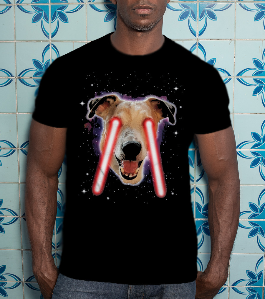 Jack Russell Terrier Laser Eyes Space Dog Astronaut T-Shirt