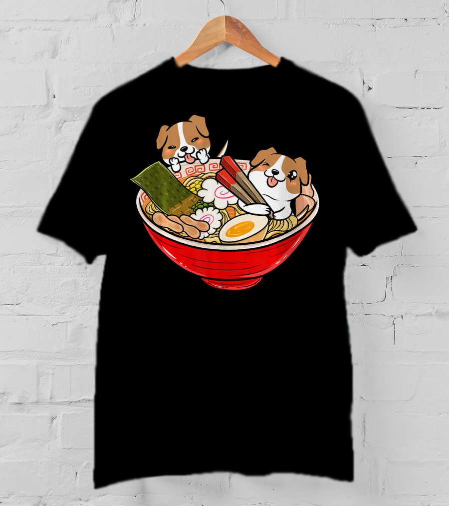 Jack Russell Terrier In Japanese Ramen Kawaii T-Shirt