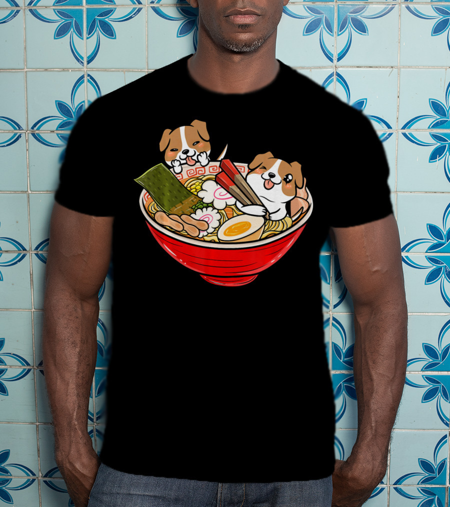 Jack Russell Terrier In Japanese Ramen Kawaii T-Shirt