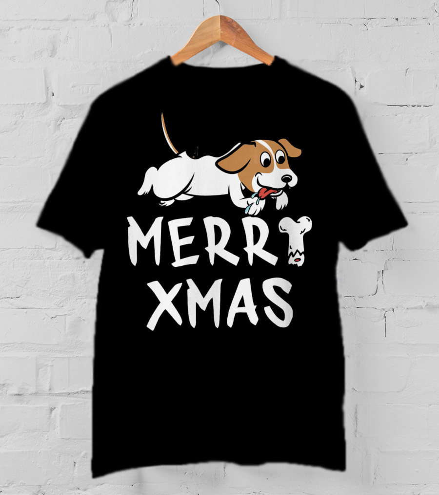 Jack Russell Terrier Merry Xmas With Bone T-Shirt