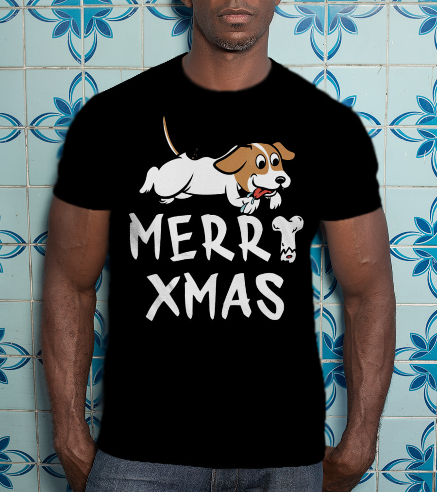 Jack Russell Terrier Merry Xmas With Bone T-Shirt