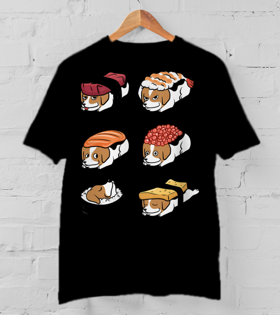Jack Russell Terrier Nigiri Sushi Funny Dogs Collection T-Shirt
