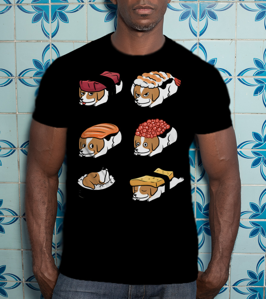 Jack Russell Terrier Nigiri Sushi Funny Dogs Collection T-Shirt