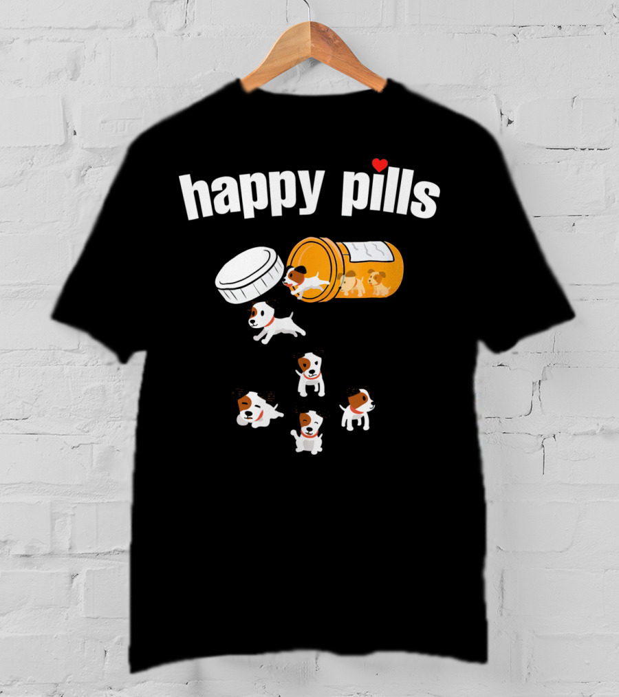 Happy Pills Jack Russell Terrier Funny Dog Love T-Shirt