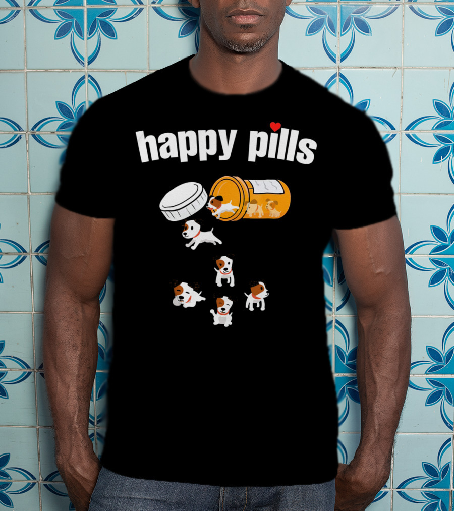 Happy Pills Jack Russell Terrier Funny Dog Love T-Shirt