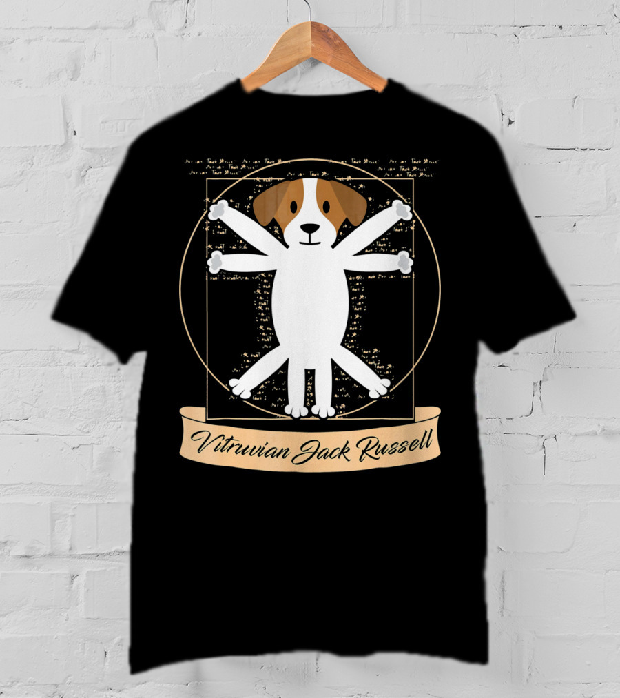 Vitruvian Jack Russell Terrier Man Dog T-Shirt