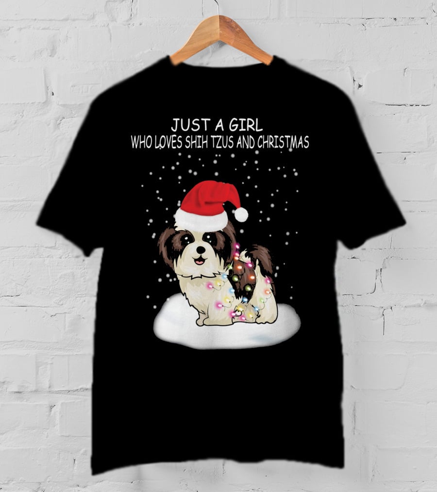 Just A Girl Who Loves Shih Tzu And Christmas T-Shirt