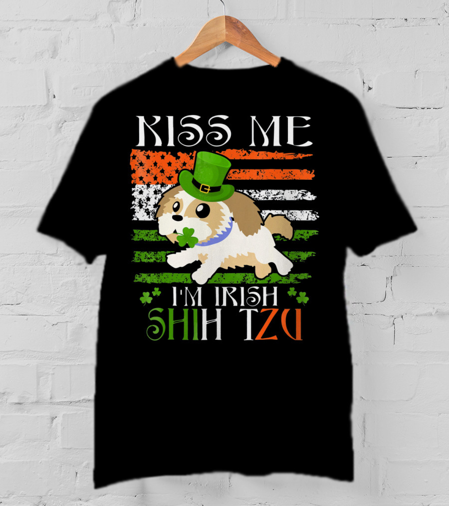 Kiss Me I'm Irish Shih Tzu St Patrick's Day T-Shirt
