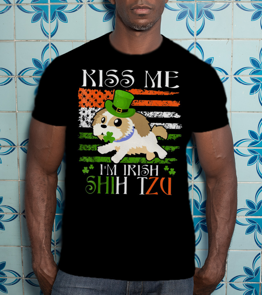 Kiss Me I'm Irish Shih Tzu St Patrick's Day T-Shirt