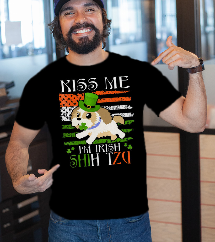 Kiss Me I'm Irish Shih Tzu St Patrick's Day T-Shirt