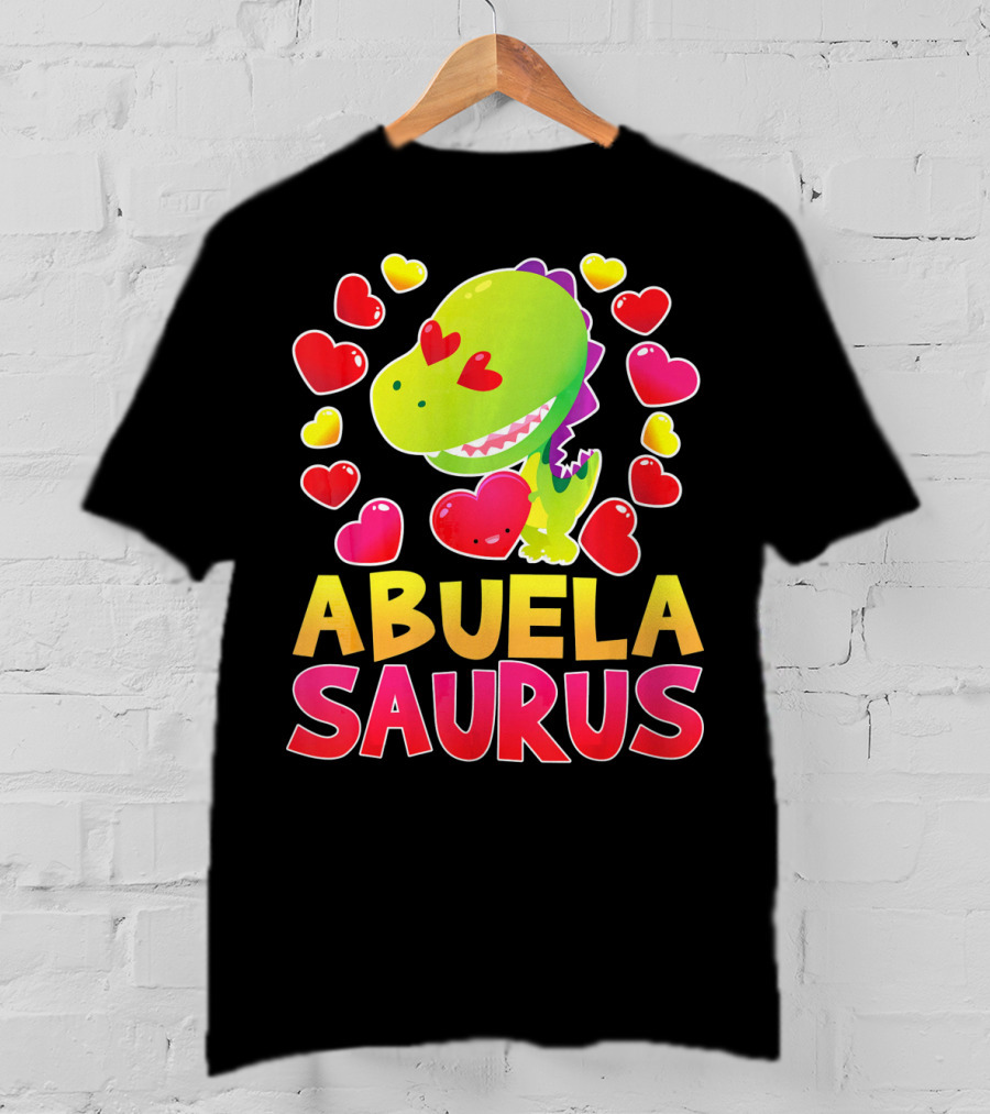 Abuelasaurus Valentines Day Heart Dino T-Shirt
