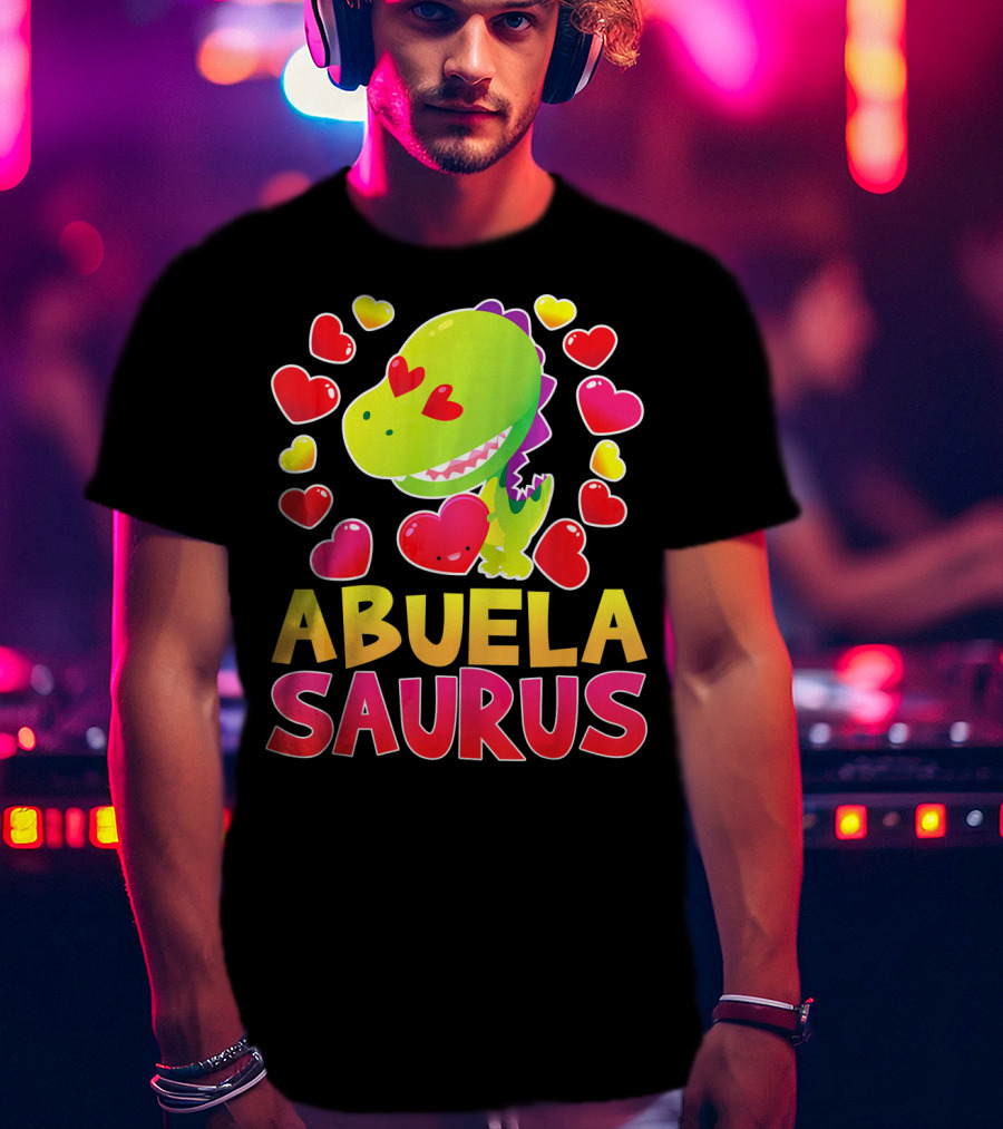 Abuelasaurus Valentines Day Heart Dino T-Shirt