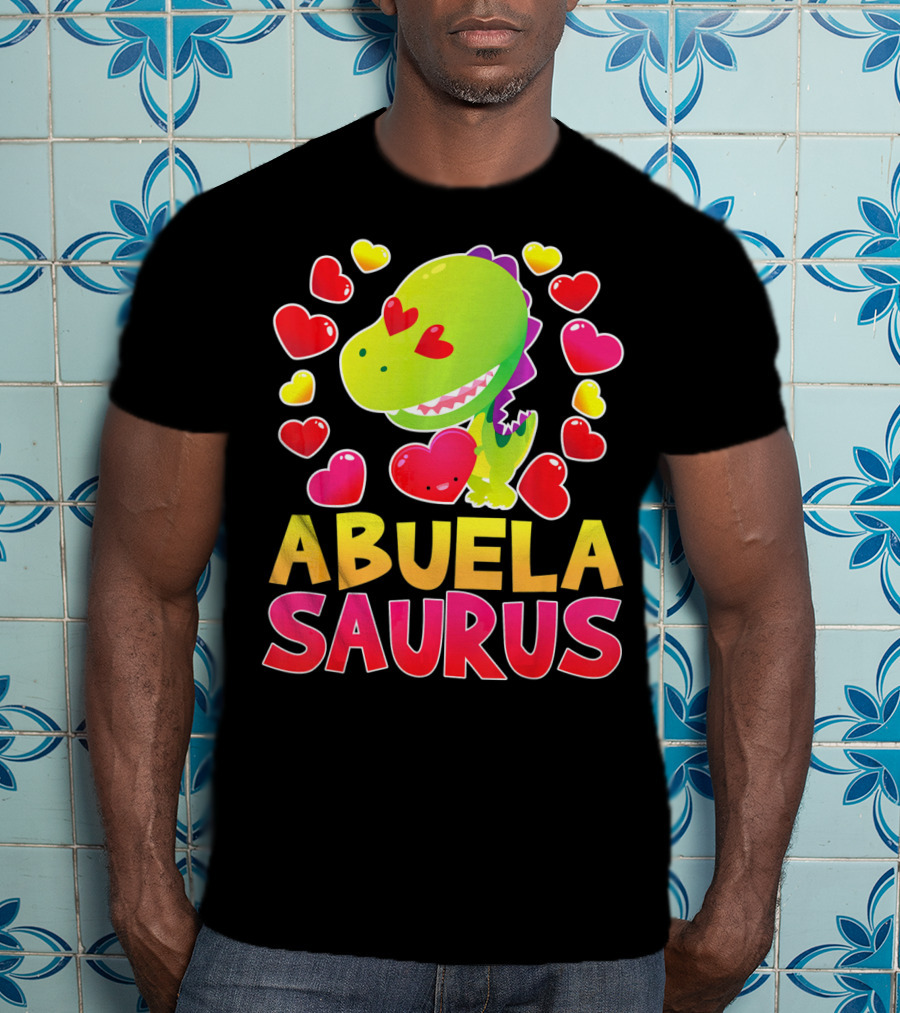 Abuelasaurus Valentines Day Heart Dino T-Shirt