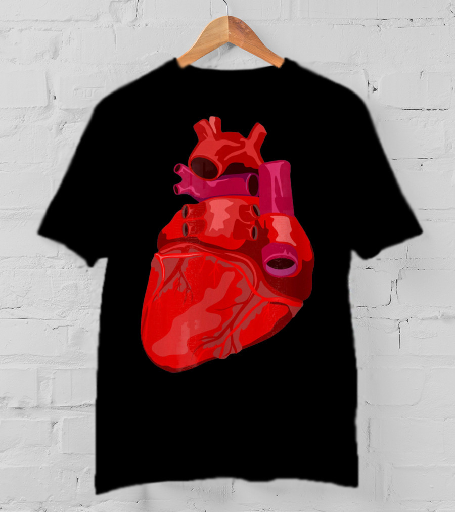 Anatomical Heart Funny Valentines Day Red Heart T-Shirt