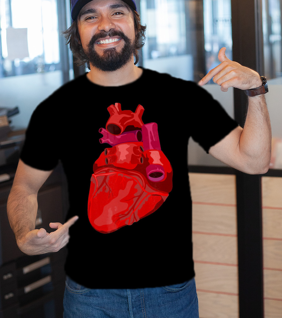 Anatomical Heart Funny Valentines Day Red Heart T-Shirt