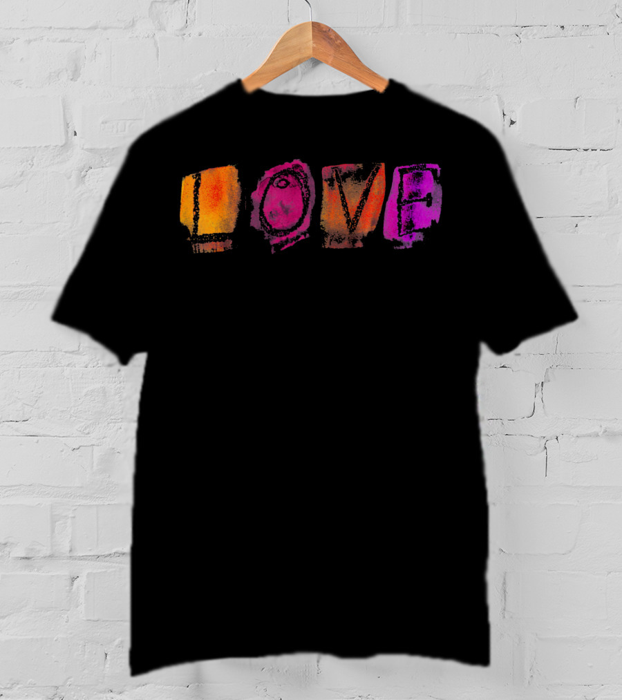 Love Colorful Watercolor Block Style Vibrant Letters T-Shirt