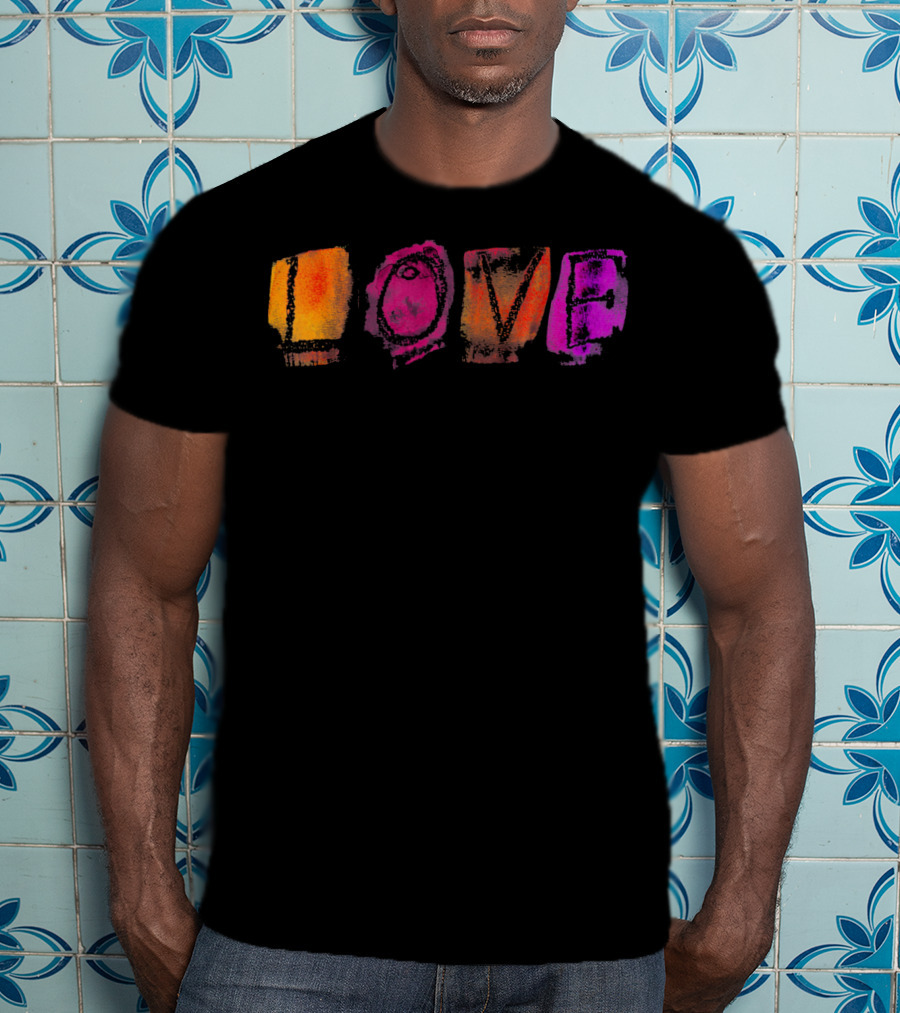 Love Colorful Watercolor Block Style Vibrant Letters T-Shirt
