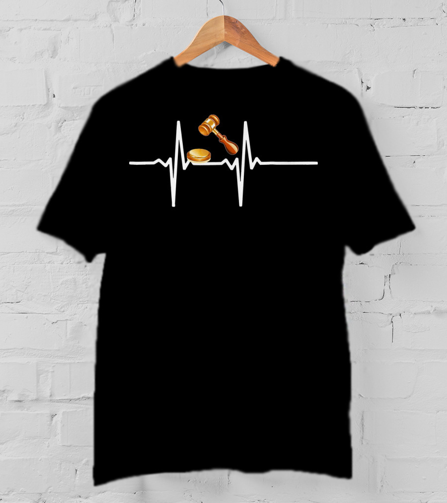 Auctioneer Heartbeat Gavel And Coin Auctions T-Shirt