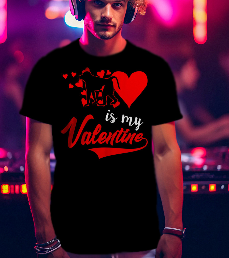 Baboon Love Heart Is My Valentine T-Shirt