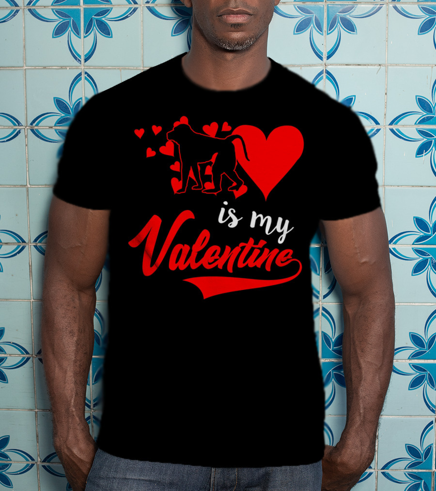 Baboon Love Heart Is My Valentine T-Shirt