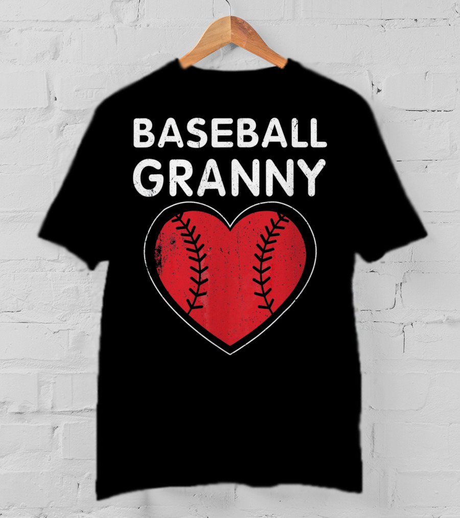 Baseball Granny Heart Birthday Valentine T-Shirt